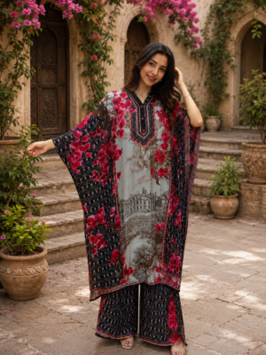 Women Multi Printed & Embellished Kaftan
